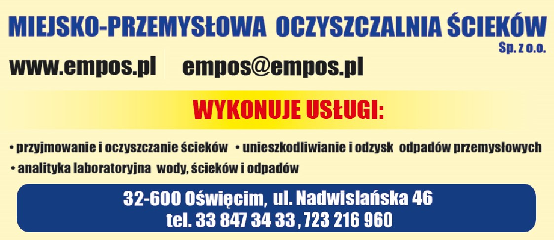 MIEJSKO-PRZEMYSŁOWA OCZYSZCZALNIA ŚCIEKÓW - ścieki OŚWIĘCIM oczyszczalnie ścieków OŚWIĘCIM
